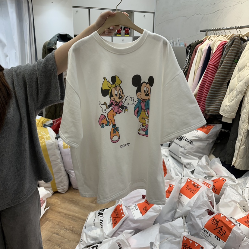 DE LINE東大門㊣實拍女裝新款25秋冬休閑時尚職業人氣T恤加絨DE LINET恤圖色1