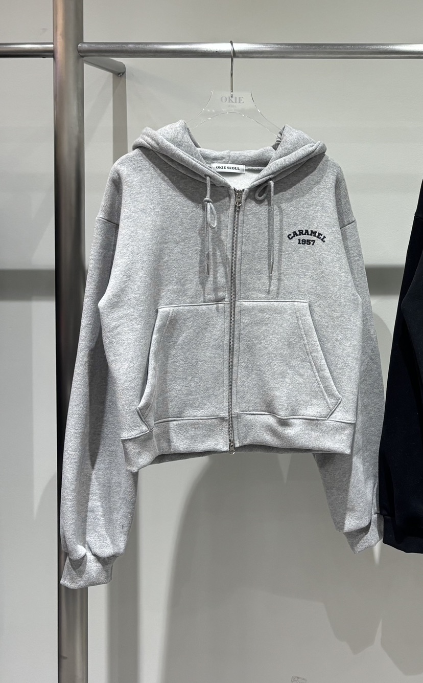 OKIE韓國代購㊣女士新品真品25秋冬推薦人氣夾克連帽衫加絨OKIE夾克圖色1