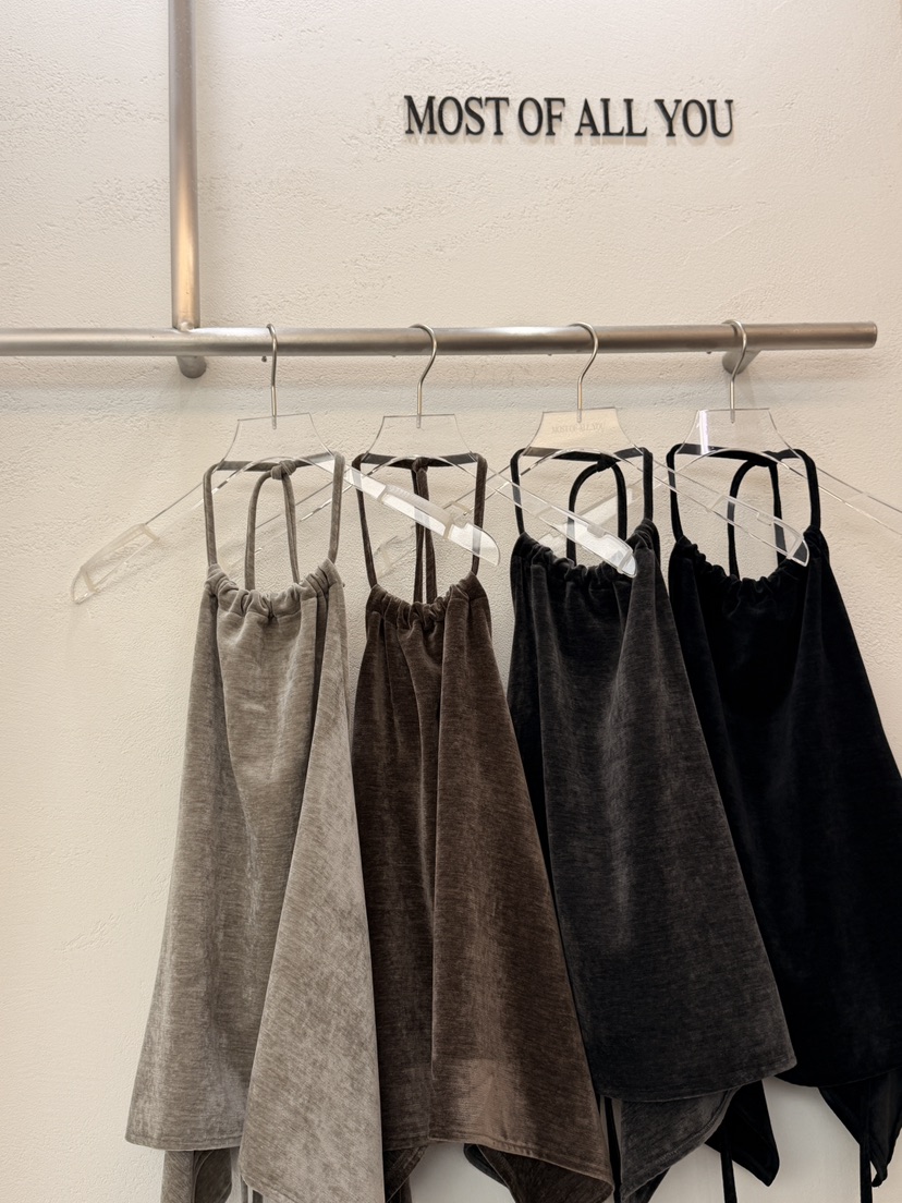 MOST OF ALL U韓國代購㊣女裝新款時尚熱賣吊帶背心天鵝絨MOST OF ALL U吊帶/背心