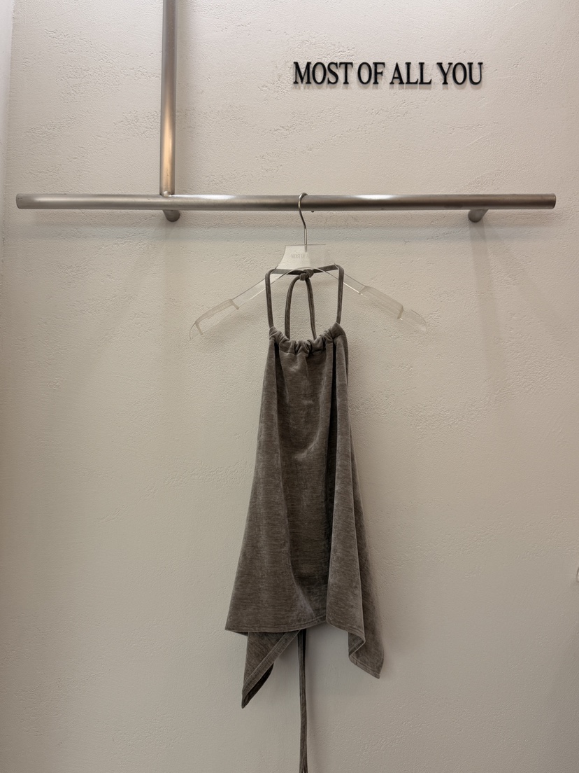 MOST OF ALL U韓國代購㊣女裝新款時尚熱賣吊帶背心天鵝絨MOST OF ALL U吊帶/背心圖色1灰色