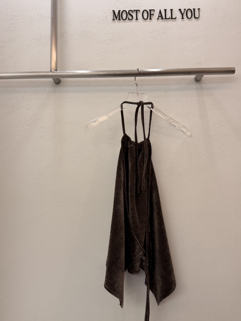 MOST OF ALL U韓國代購㊣女裝新款時尚熱賣吊帶背心天鵝絨MOST OF ALL U吊帶/背心圖色4棕色