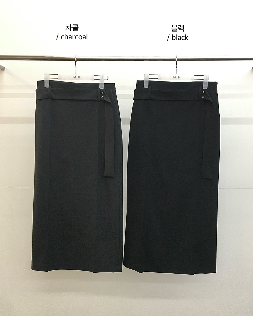 HEMP-P韓國直郵㊣女士新品真品人氣25秋冬休閑職業長裙含腰帶hemp長裙