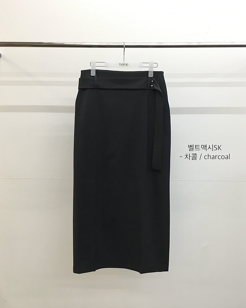 HEMP-P韓國直郵㊣女士新品真品人氣25秋冬休閑職業長裙含腰帶hemp長裙圖色1