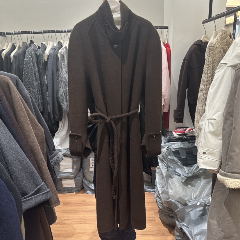 JADEMARKET東大門㊣代購女士新款休閑推薦中長款大衣含腰帶JADE MARKET中長款大衣圖色1