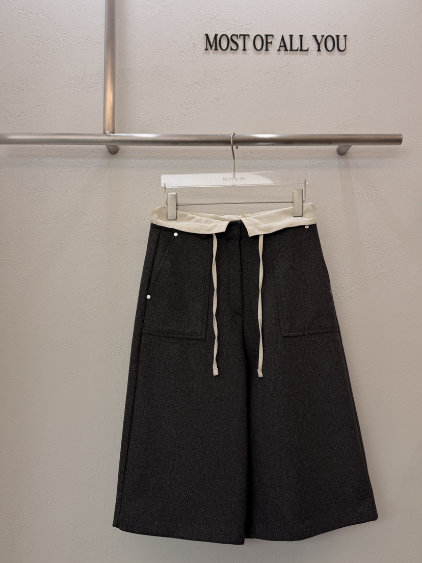 MOST OF ALL U東大門㊣實拍女士新款職業推薦25秋冬短褲羊毛MOST OF ALL U短褲圖色2