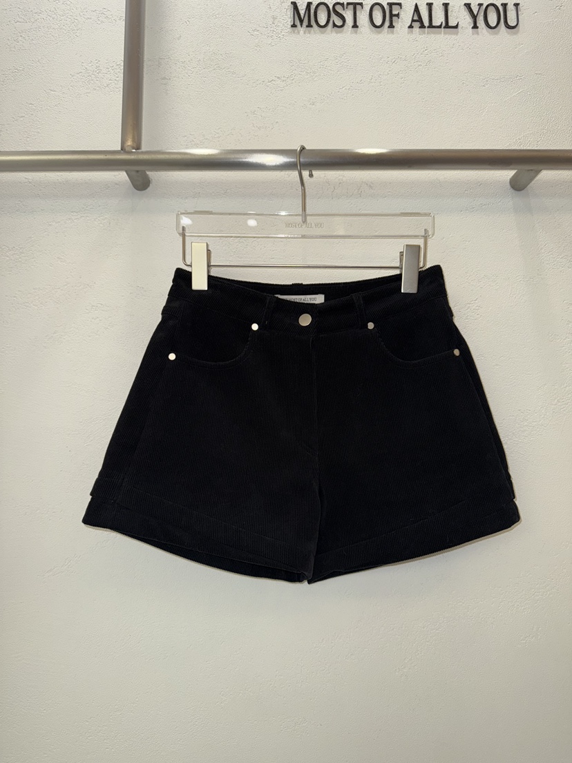 MOST OF ALL U韓國直郵㊣女裝新品推薦時尚休閑25秋冬短褲MOST OF ALL U短褲圖色3黑色