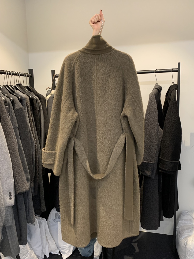 FORTH韓國代購㊣女士新款時尚休閑推薦25秋冬中長款大衣羊駝FORTH中長款大衣