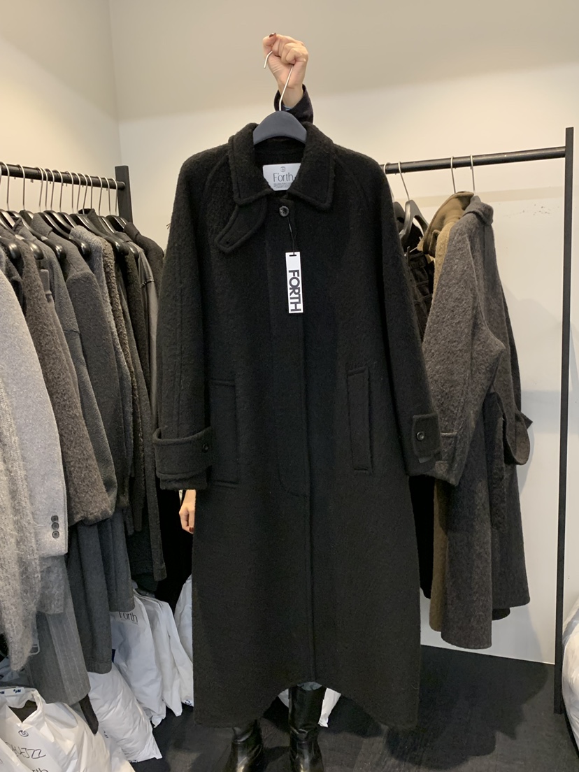 FORTH韓國代購㊣女士新款時尚休閑推薦25秋冬中長款大衣羊駝FORTH中長款大衣圖色3