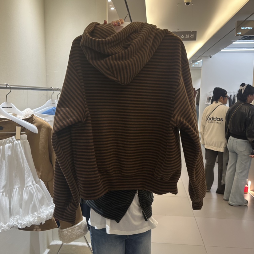 MOREMORE韓國代購㊣女裝新品真品時尚人氣25秋冬推薦衛衣拉鏈more more衛衣