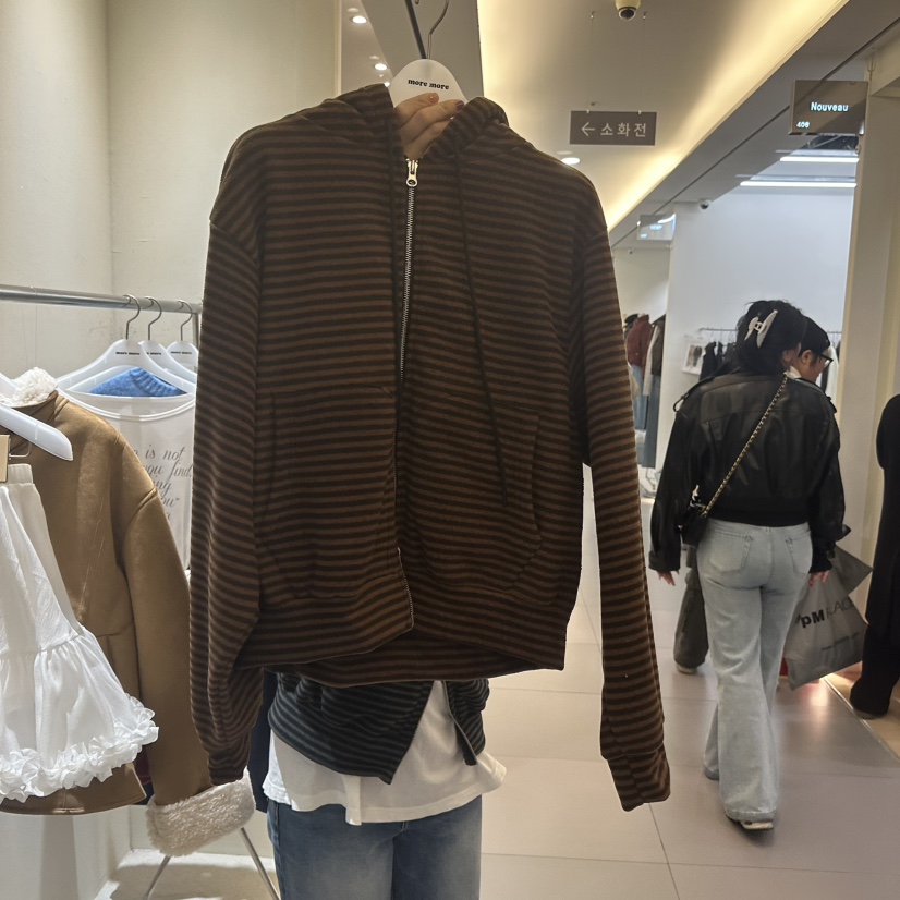 MOREMORE韓國代購㊣女裝新品真品時尚人氣25秋冬推薦衛衣拉鏈more more衛衣圖色3