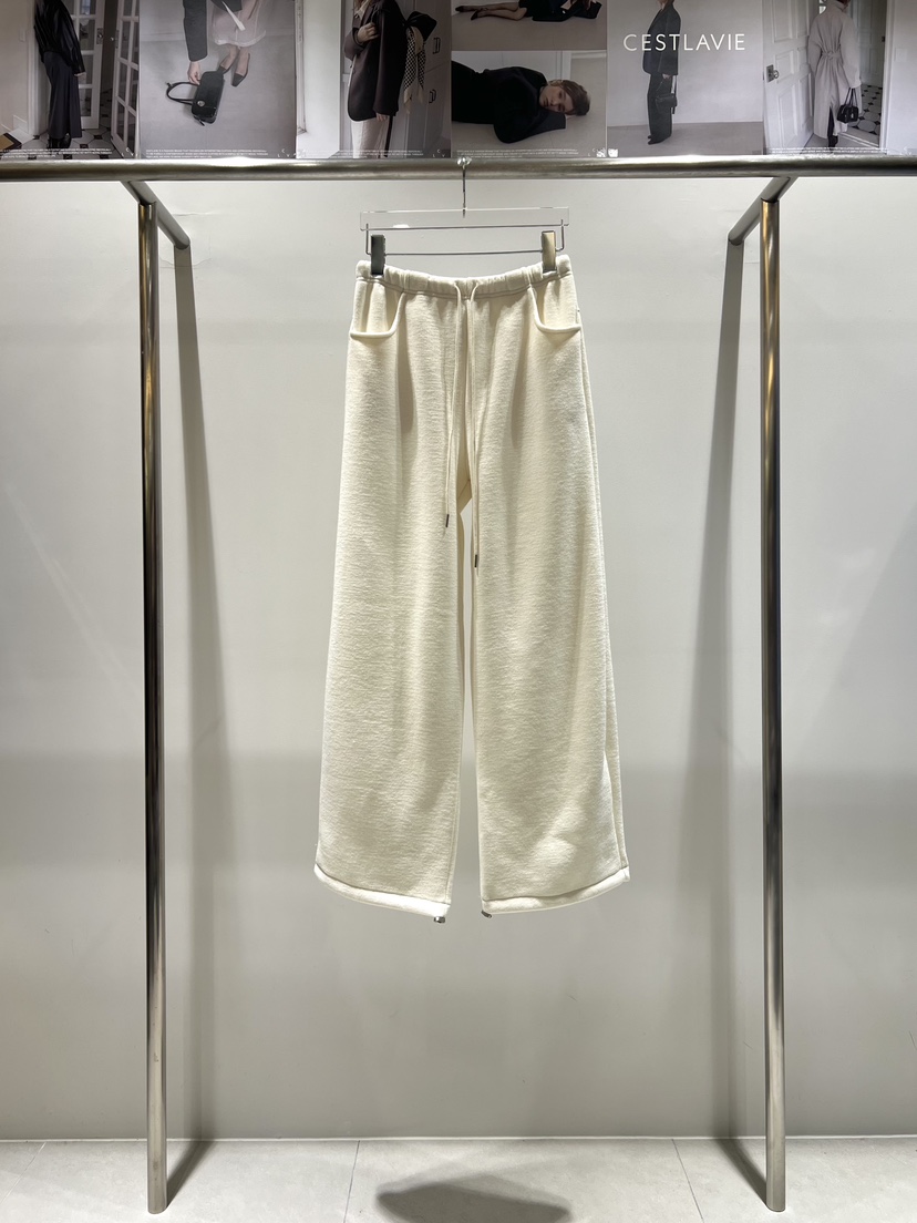 CESTLAVIE東大門㊣直郵女裝新品休閑推薦真品休閑褲加絨抓絨CESTLAVIE休閑褲圖色1