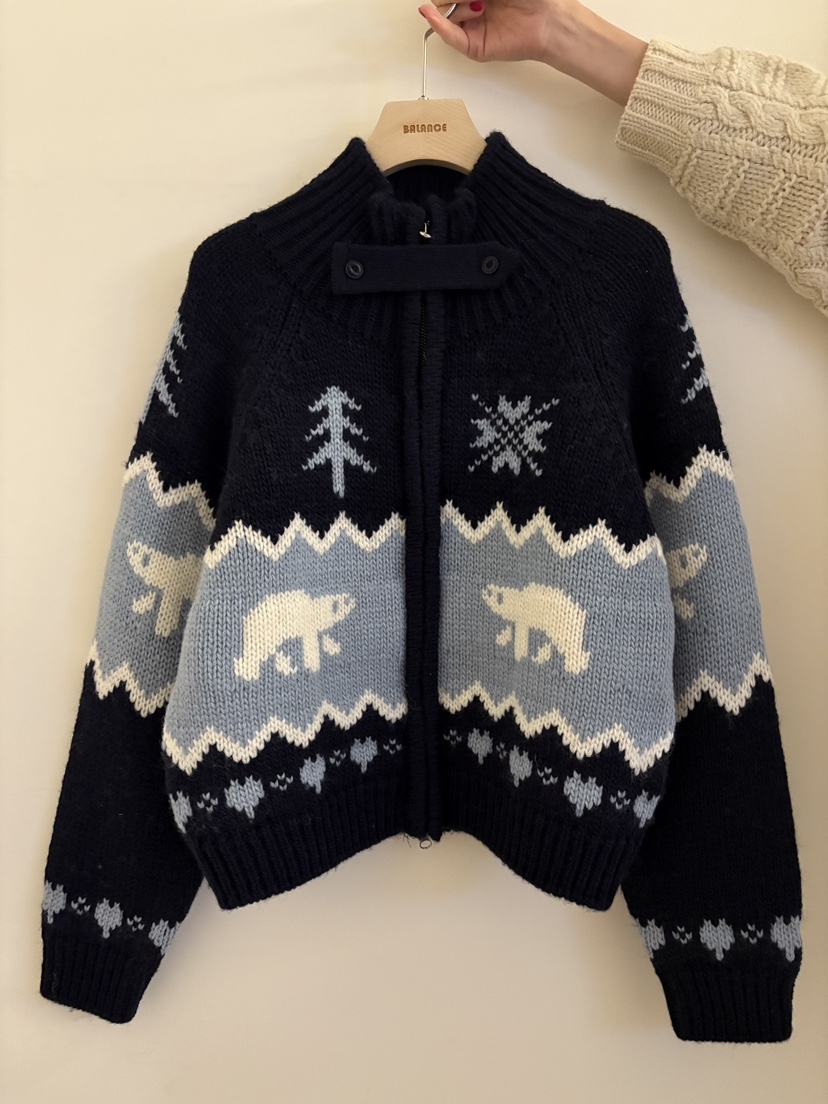 BALANCE東大門㊣直郵女士新品推薦人氣真品時尚25秋冬針織衫拉鏈BALANCE針織衫圖色2