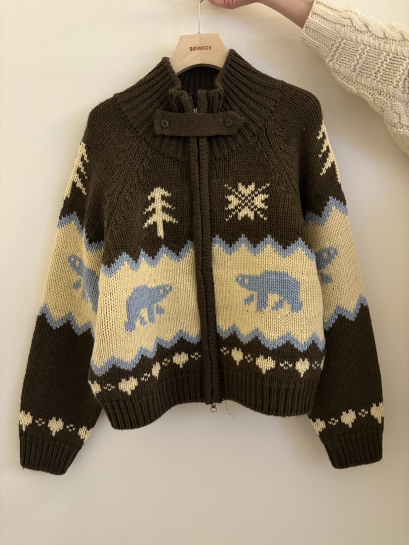 BALANCE東大門㊣直郵女士新品推薦人氣真品時尚25秋冬針織衫拉鏈BALANCE針織衫圖色3