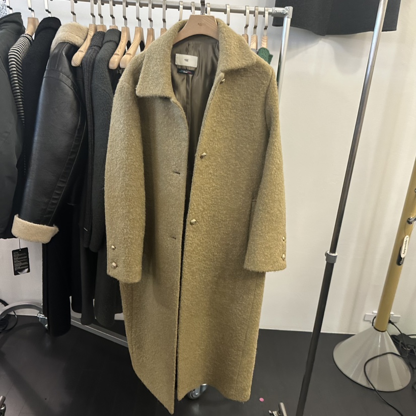 EGG東大門㊣實拍女裝新款職業人氣推薦休閑時尚中長款大衣羊駝EGG-訂貨周期長中長款大衣圖色1