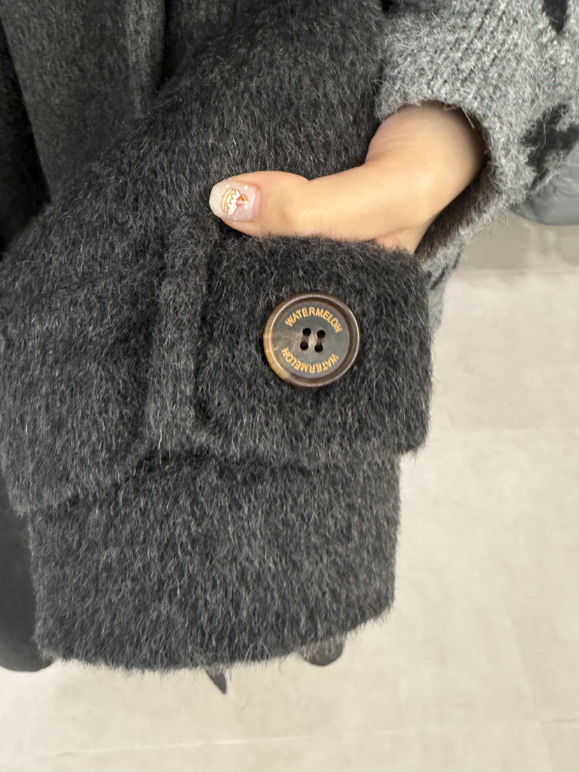 WATERMELON韓國代購㊣女士新款人氣時尚熱賣中長款大衣雙層WATER MELON中長款大衣