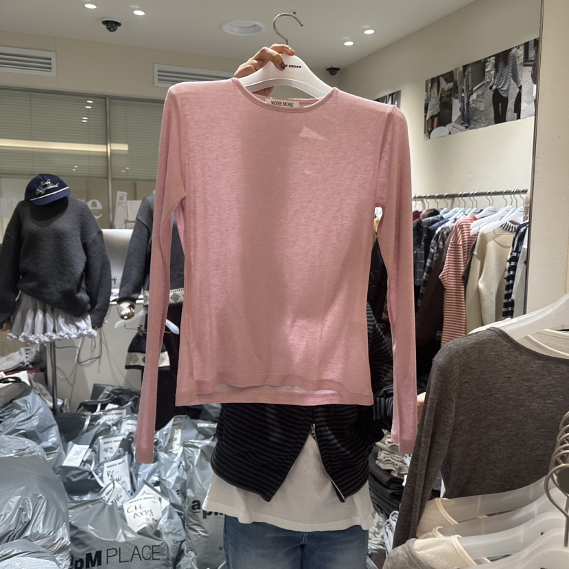 MOREMORE東大門㊣實拍女士新款休閑25秋冬人氣時尚真品長袖T恤more more長袖T恤圖色1