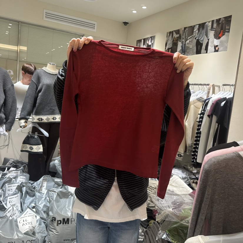 MOREMORE東大門㊣實拍女士新款休閑25秋冬人氣時尚真品長袖T恤more more長袖T恤圖色7