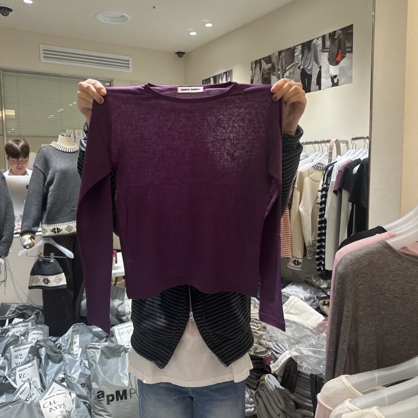 MOREMORE東大門㊣實拍女士新款休閑25秋冬人氣時尚真品長袖T恤more more長袖T恤圖色9