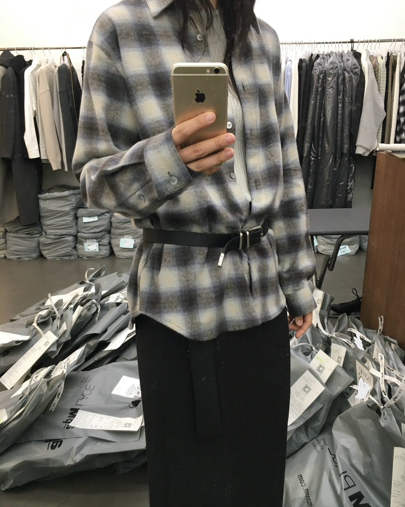 HEMP-P韓國代購㊣女裝新款推薦休閑真品熱賣襯衫蕾絲衫格子hemp襯衫/蕾絲衫