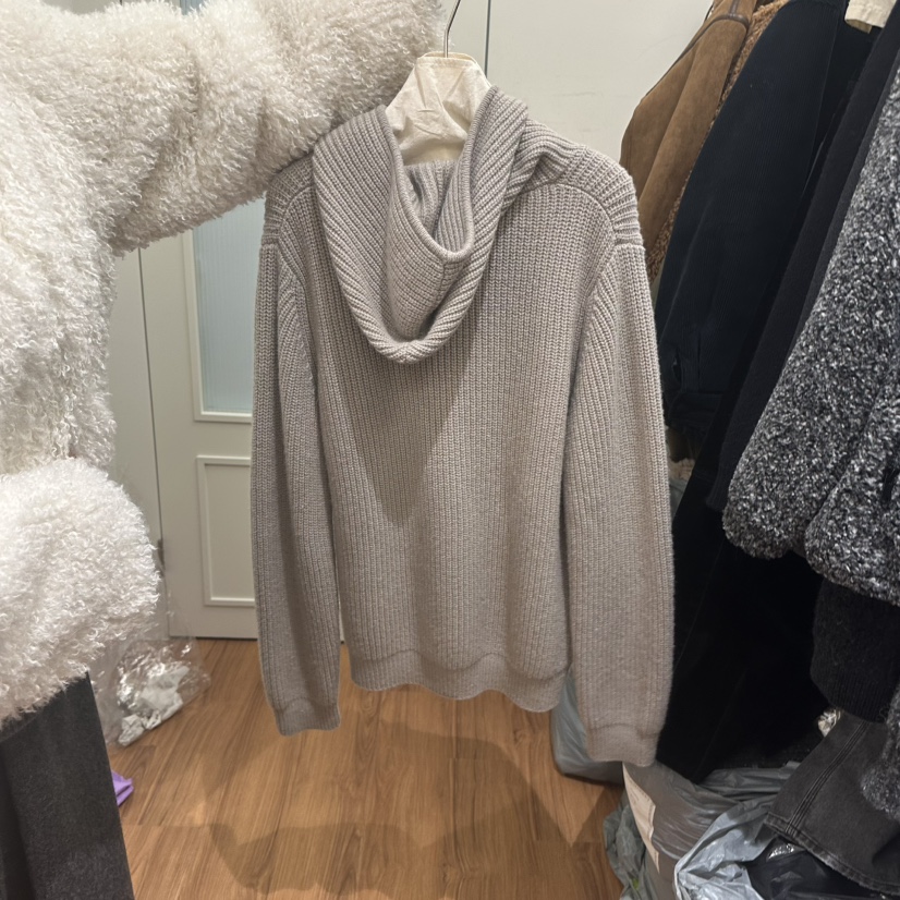 JADEMARKET韓國代購㊣女士新款熱賣職業真品毛衣雙層開衫連帽JADE MARKET毛衣