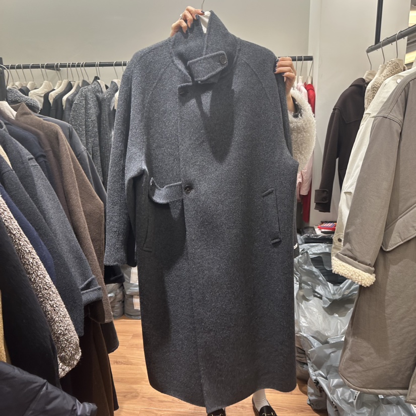 JADEMARKET韓國代購㊣女士新款人氣時尚職業熱賣中長款大衣JADE MARKET中長款大衣圖色2