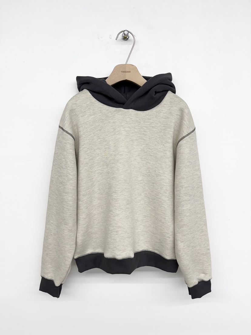 TOOGOOD韓國代購㊣女裝新品熱賣25秋冬真品衛衣假兩件連帽衫TOOGOOD衛衣圖色3墨色