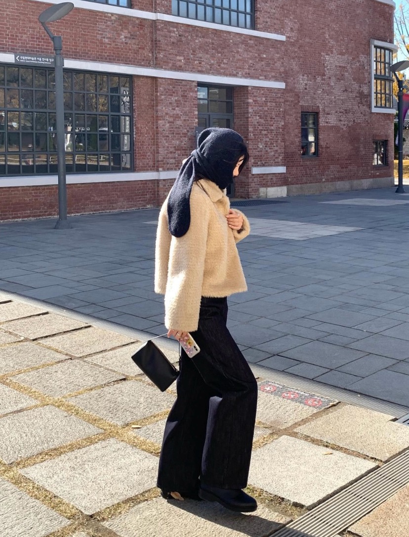 COURGETTE東大門㊣直郵女士新款推薦時尚職業真品短款大衣皮草COURGETTE短款大衣