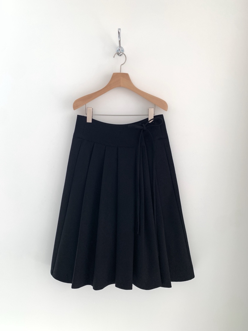 COURGETTE韓國代購㊣女裝新款25秋冬時尚半身裙中短裙羊毛褶裙COURGETTE半身裙/中短裙圖色2