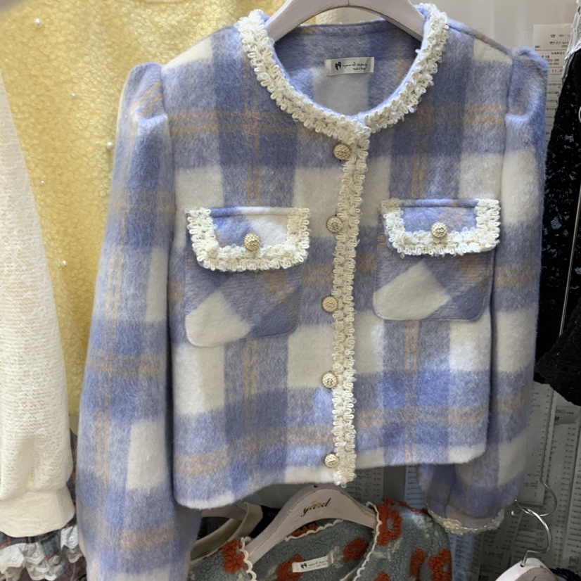 YARD東大門㊣實拍女士新品休閑人氣真品時尚25秋冬夾克格子YARD夾克圖色2