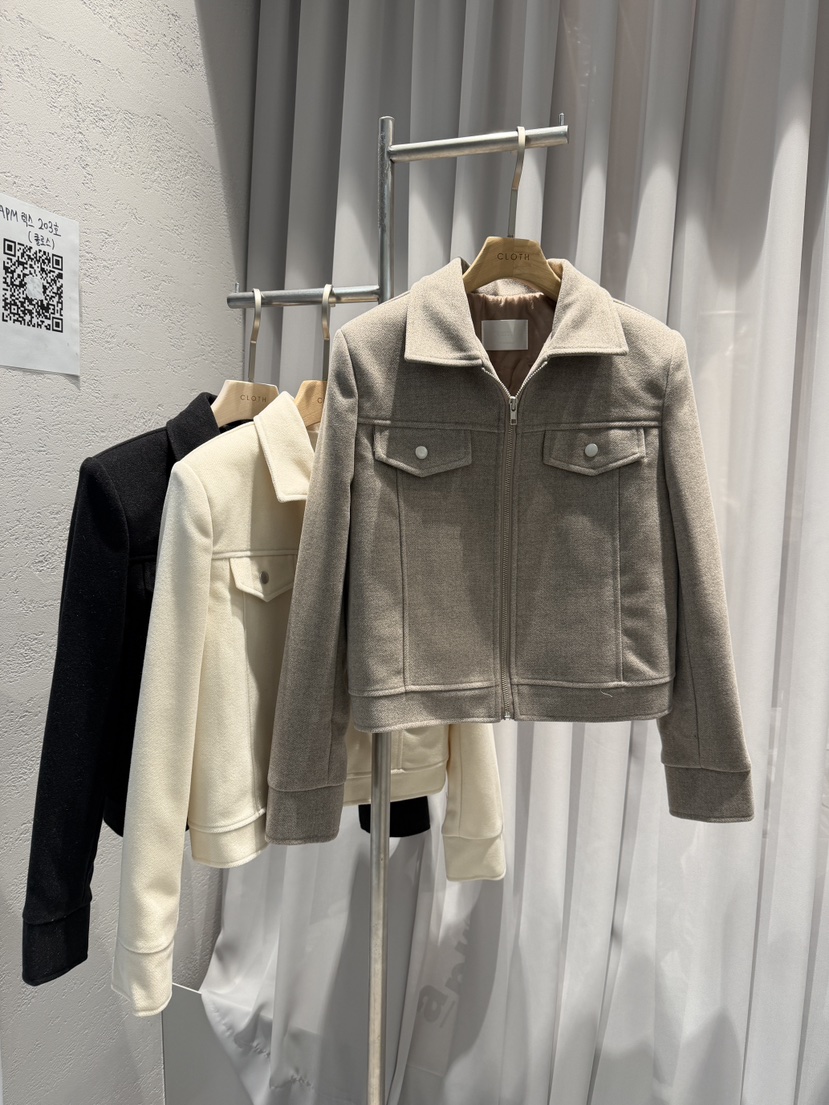 CLOTH韓國代購㊣女士新品人氣職業時尚25秋冬推薦休閑夾克羊毛CLOTH夾克