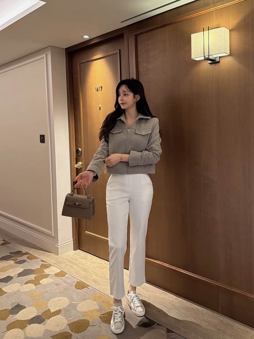 CLOTH韓國代購㊣女士新品人氣職業時尚25秋冬推薦休閑夾克羊毛CLOTH夾克