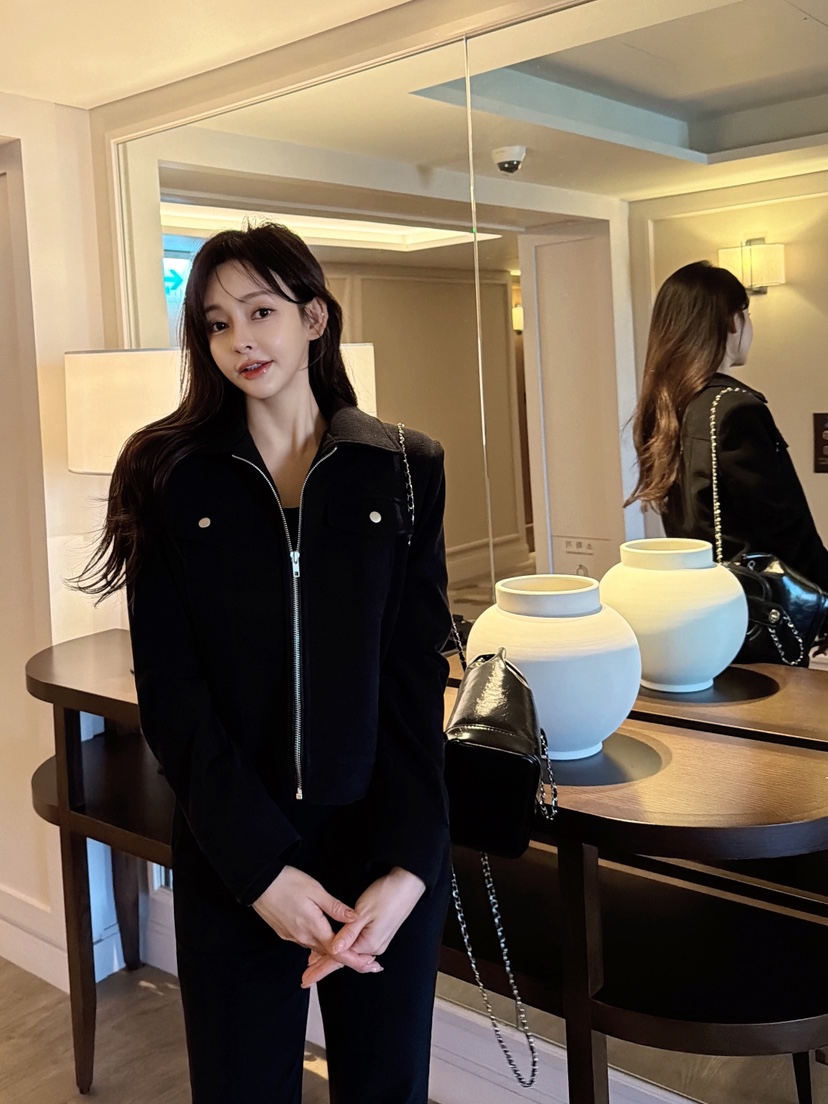 CLOTH韓國代購㊣女士新品人氣職業時尚25秋冬推薦休閑夾克羊毛CLOTH夾克