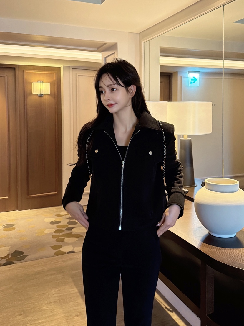 CLOTH韓國代購㊣女士新品人氣職業時尚25秋冬推薦休閑夾克羊毛CLOTH夾克