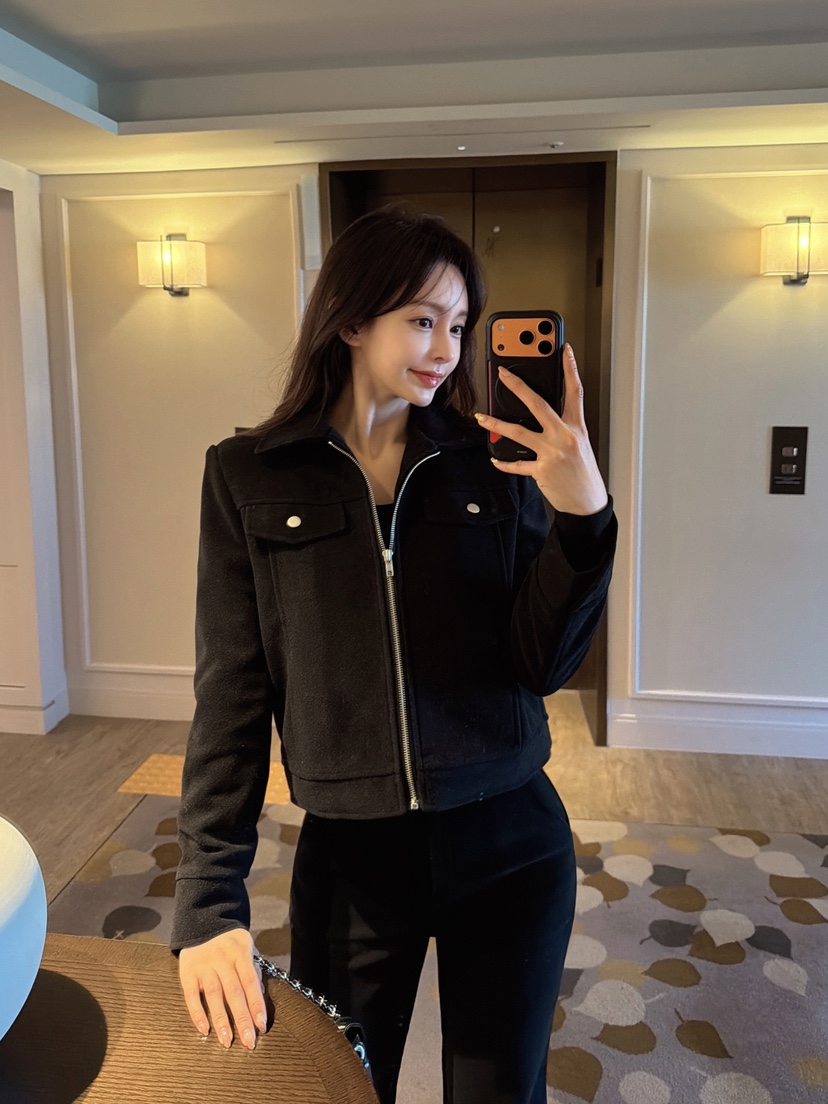 CLOTH韓國代購㊣女士新品人氣職業時尚25秋冬推薦休閑夾克羊毛CLOTH夾克