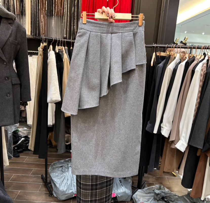 HERISH東大門㊣實拍女士新款25秋冬熱賣時尚半身裙中短裙褶裙Herish半身裙/中短裙