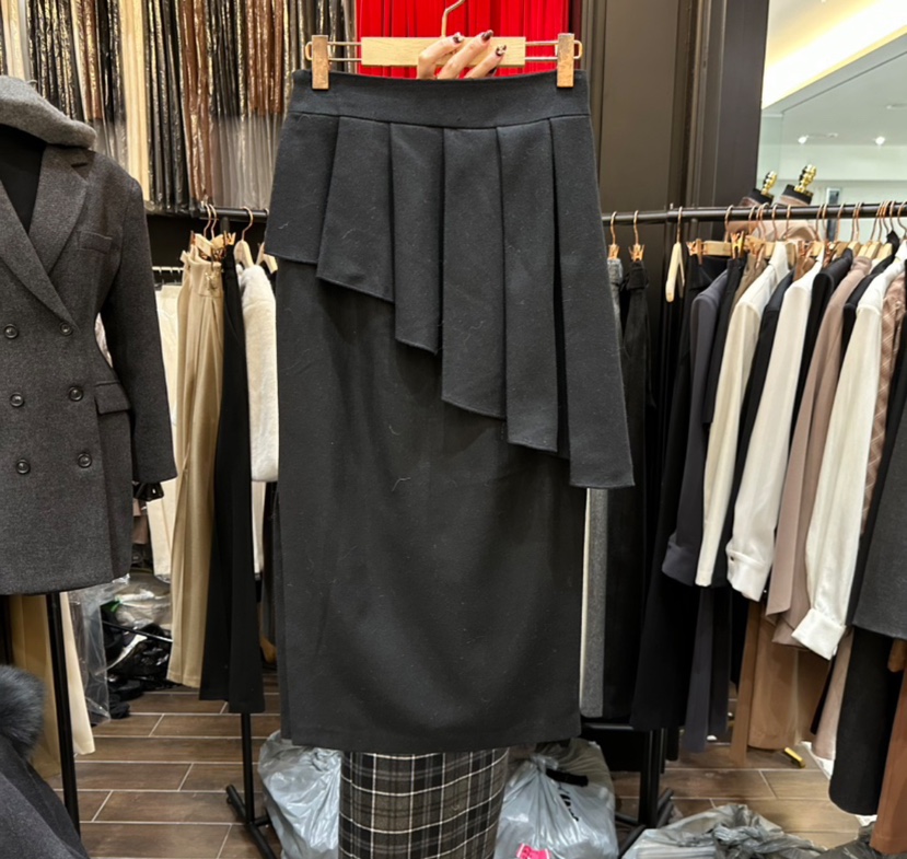 HERISH東大門㊣實拍女士新款25秋冬熱賣時尚半身裙中短裙褶裙Herish半身裙/中短裙圖色1