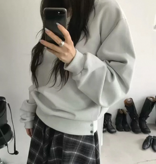 NUESE東大門㊣代購女士新款熱賣人氣休閑推薦職業衛衣加絨露肩NUESE衛衣圖色2