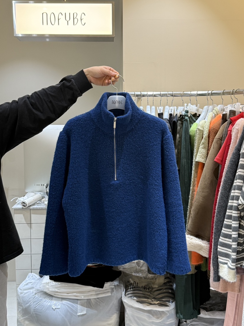 NOFYBE韓國代購㊣女裝新品時尚推薦25秋冬真品人氣衛衣羊毛NOFYBE衛衣圖色2