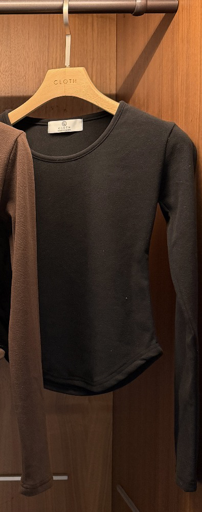 CLOTH韓國代購㊣女士新品時尚推薦25秋冬休閑職業長袖T恤抓絨CLOTH長袖T恤