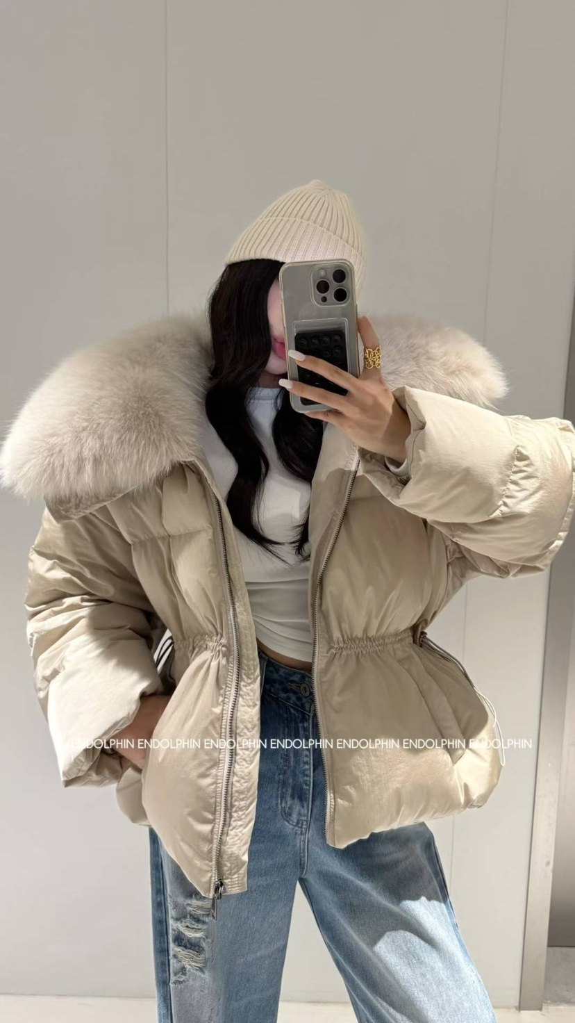 ENDOLPHIN東大門㊣直郵女裝新品熱賣人氣短款羽絨服狐貍填充絨ENDOLPHIN短款羽絨服圖色1