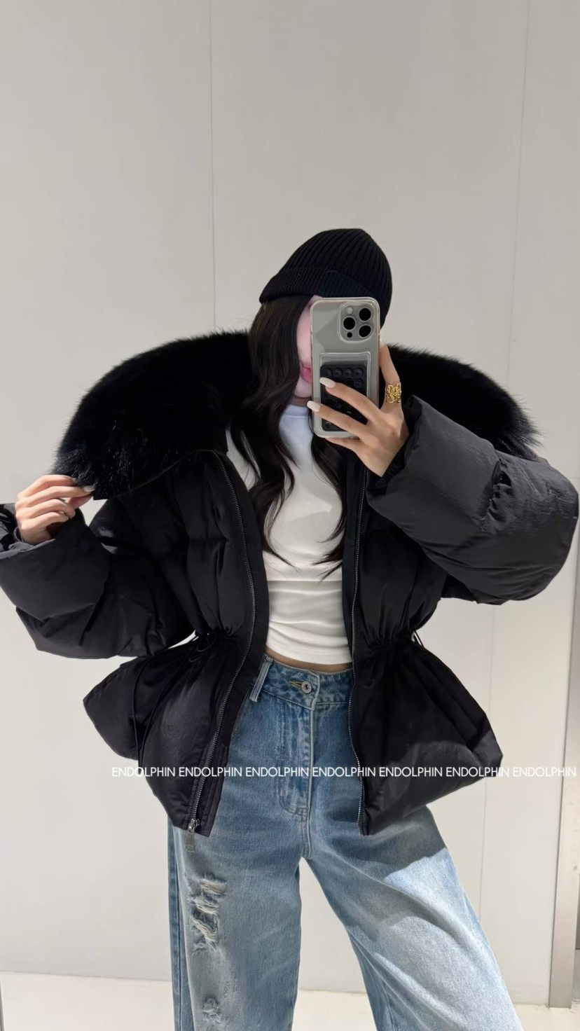 ENDOLPHIN東大門㊣直郵女裝新品熱賣人氣短款羽絨服狐貍填充絨ENDOLPHIN短款羽絨服圖色3