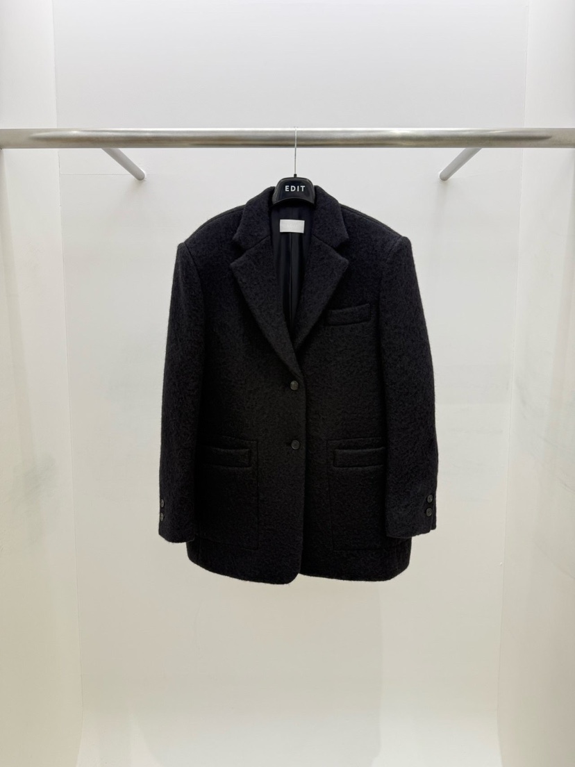 EDIT東大門㊣實拍女裝新品熱賣休閑真品職業推薦25秋冬短款大衣EDIT短款大衣圖色3黑色
