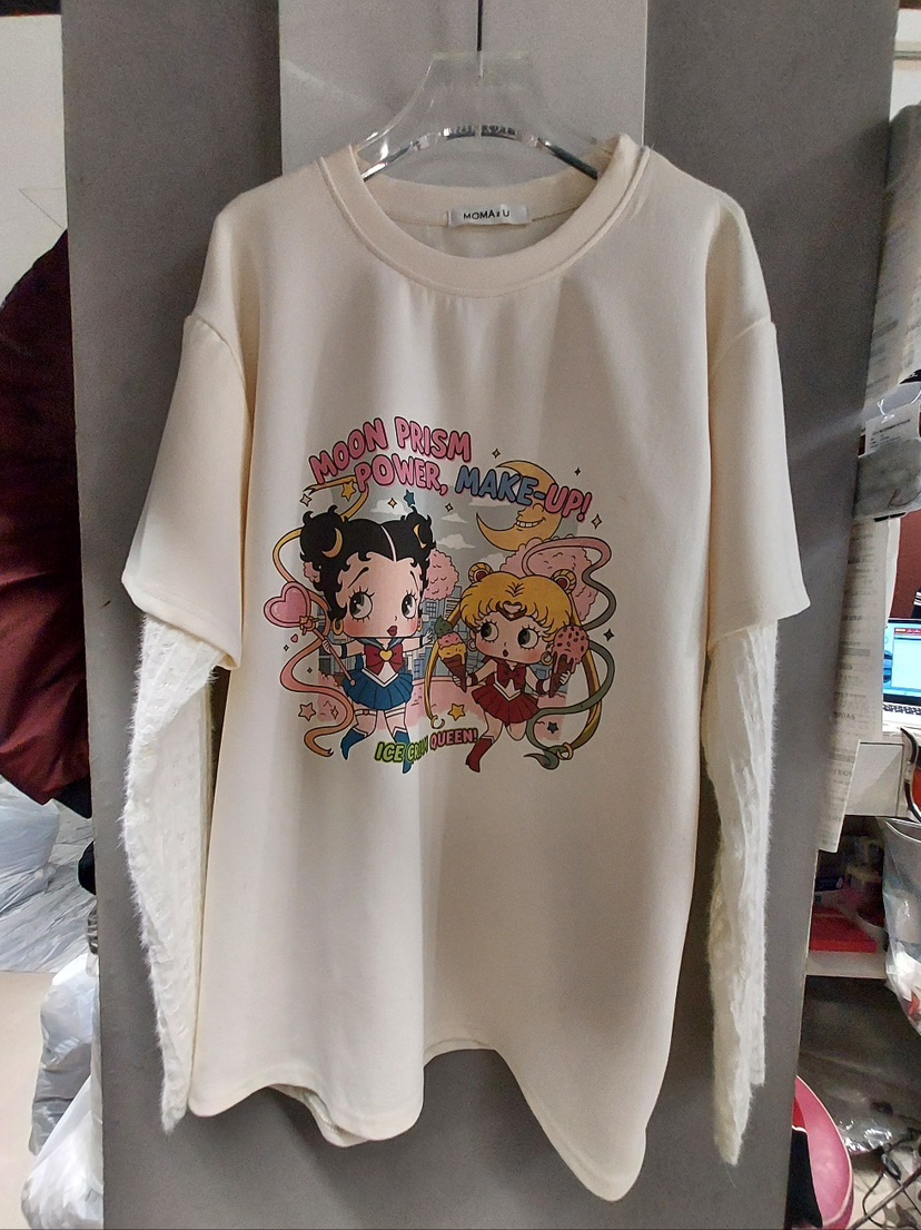 MOMAZU東大門㊣代購女裝新款熱賣休閑人氣真品長袖T恤假兩件MOMAZU長袖T恤圖色1