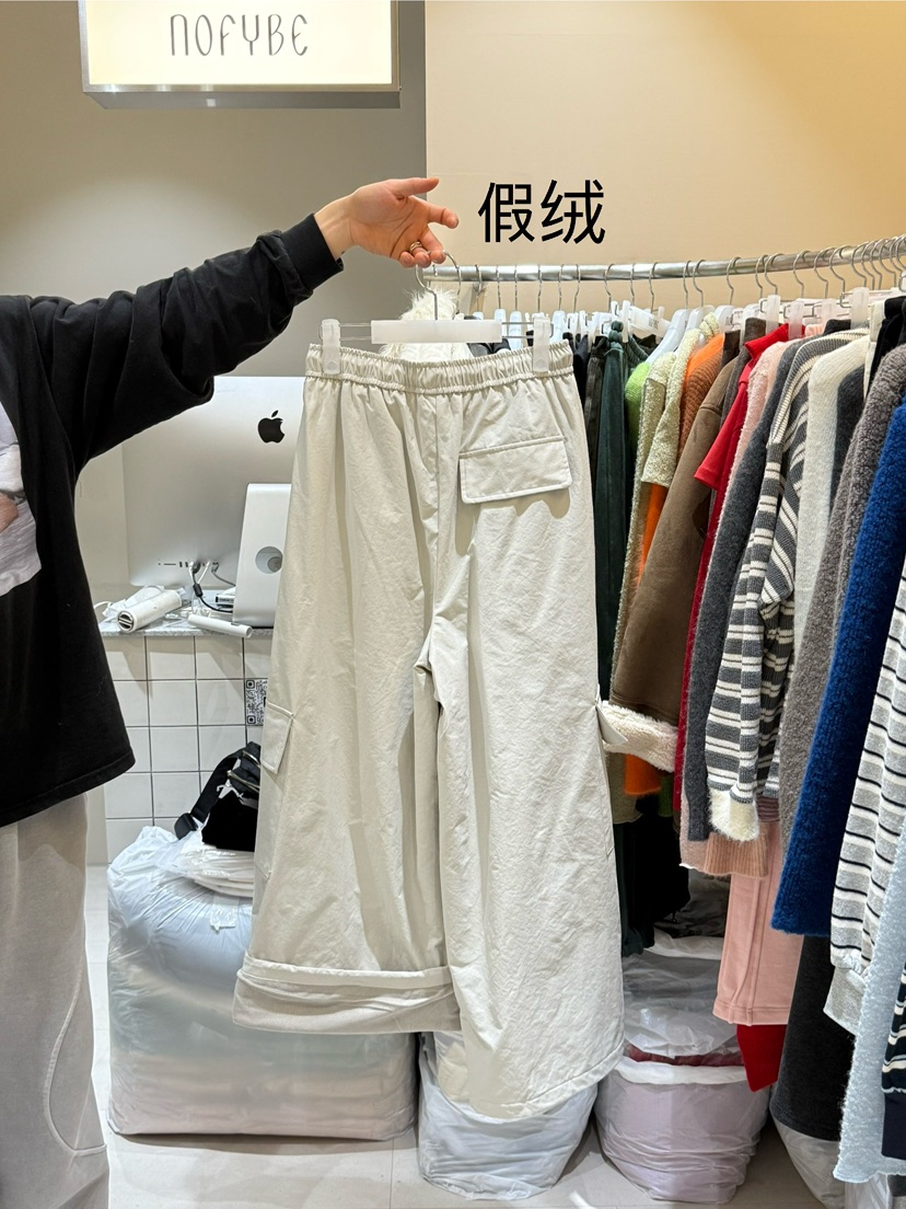 NOFYBE東大門㊣實拍女士新品人氣休閑25秋冬休閑褲加絨尼龍NOFYBE休閑褲