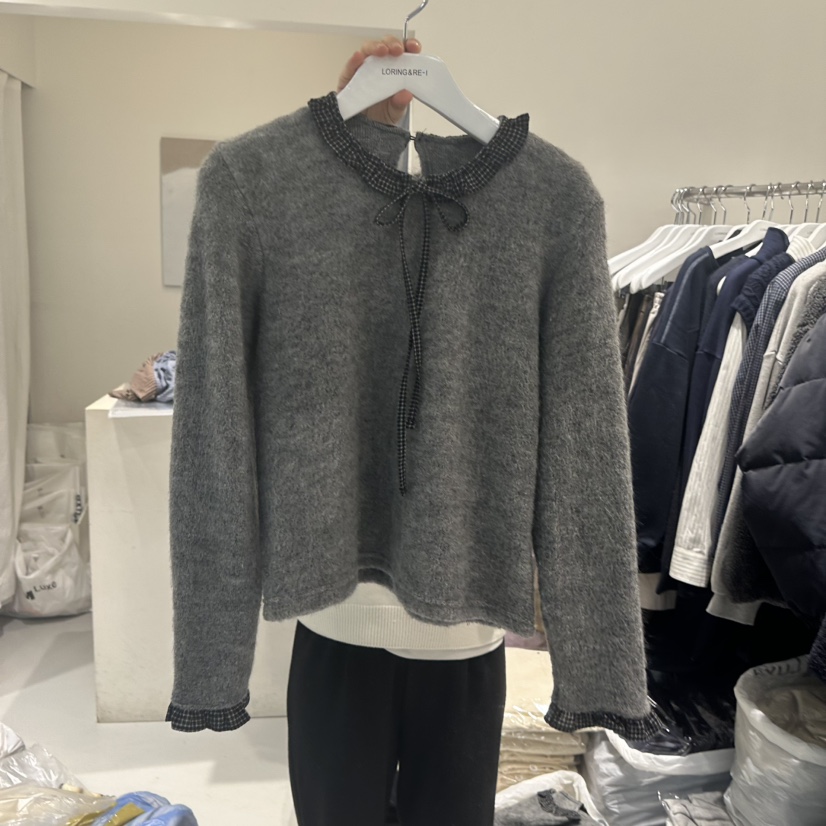 LORING RE I韓國直郵㊣女士新品人氣休閑職業熱賣真品針織衫LORING RE-I/BARE針織衫圖色1