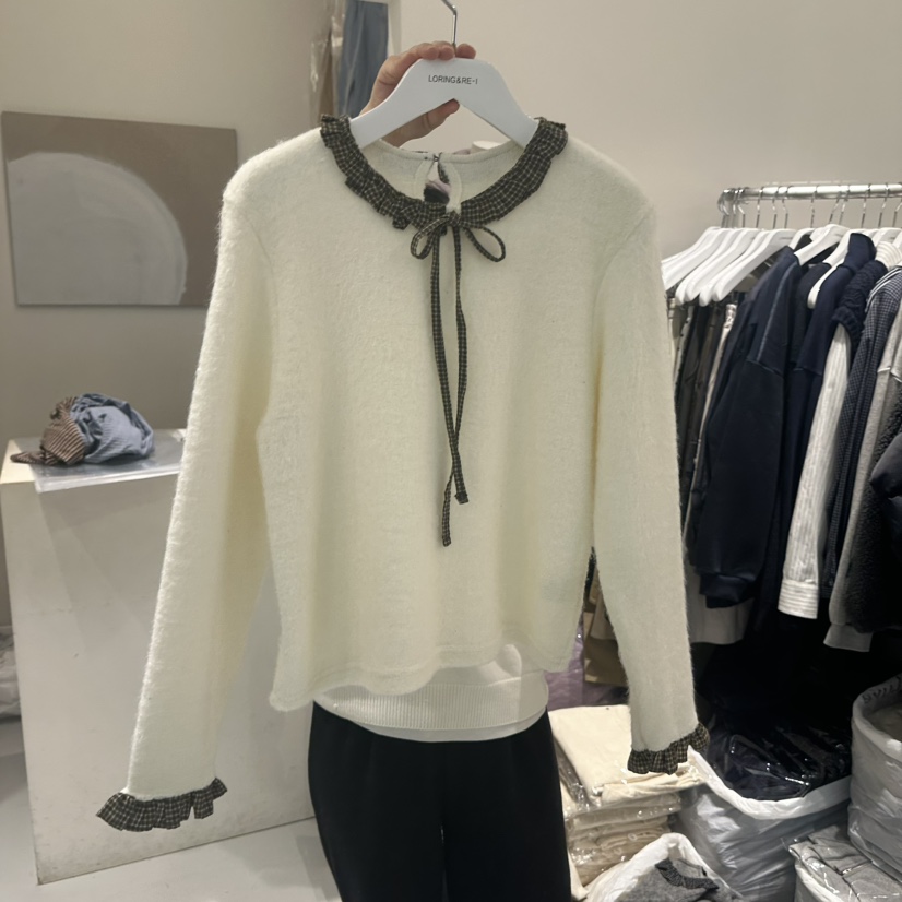 LORING RE I韓國直郵㊣女士新品人氣休閑職業熱賣真品針織衫LORING RE-I/BARE針織衫圖色2