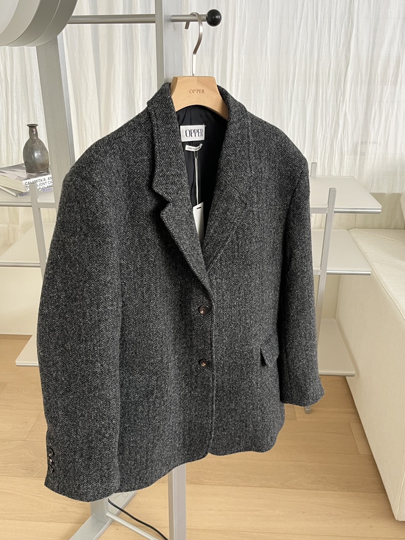 OP PER韓國直郵㊣女士新品休閑職業人氣時尚推薦熱賣夾克羊毛OPPER-simplebeige夾克圖色1