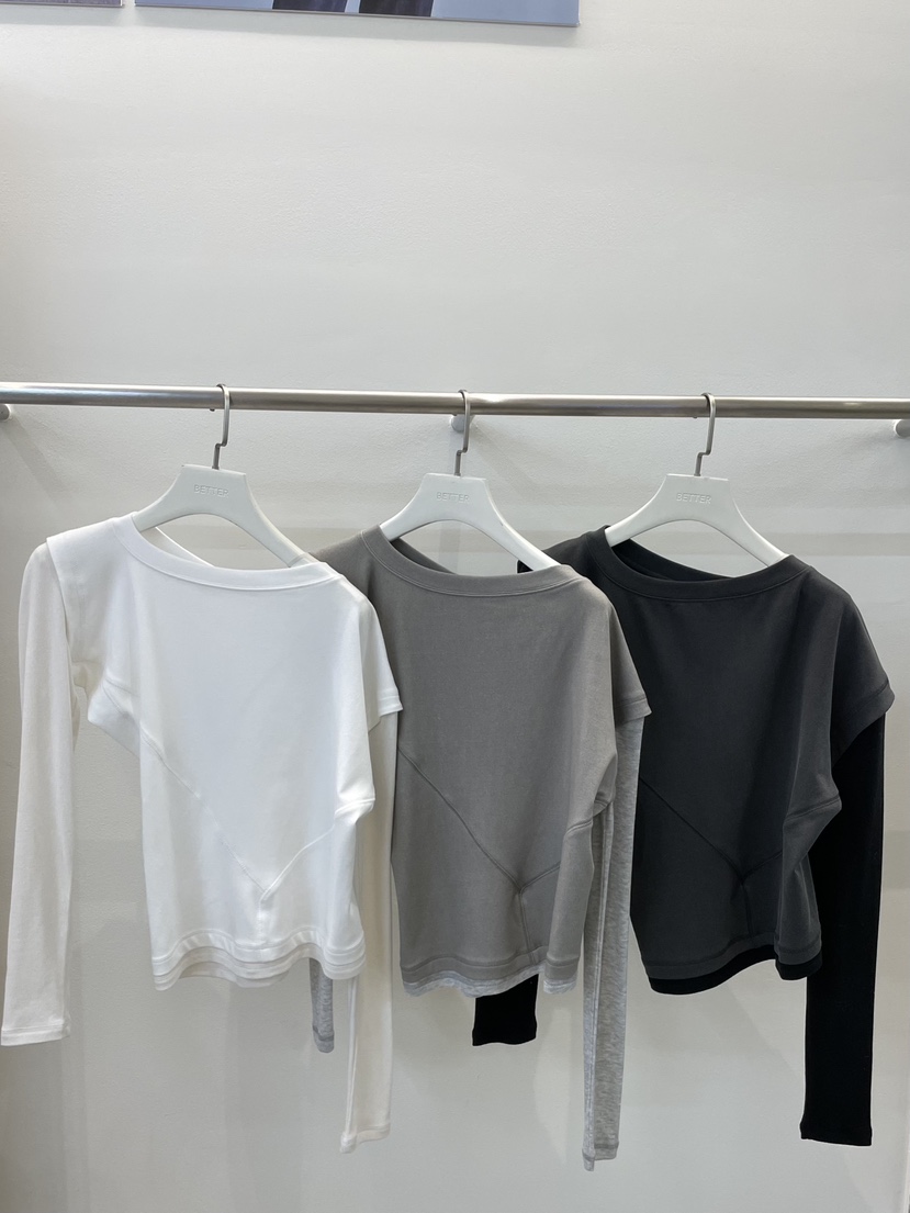 BETTER東大門㊣實拍女士新品25秋冬真品推薦時尚長袖T恤假兩件BETTER長袖T恤