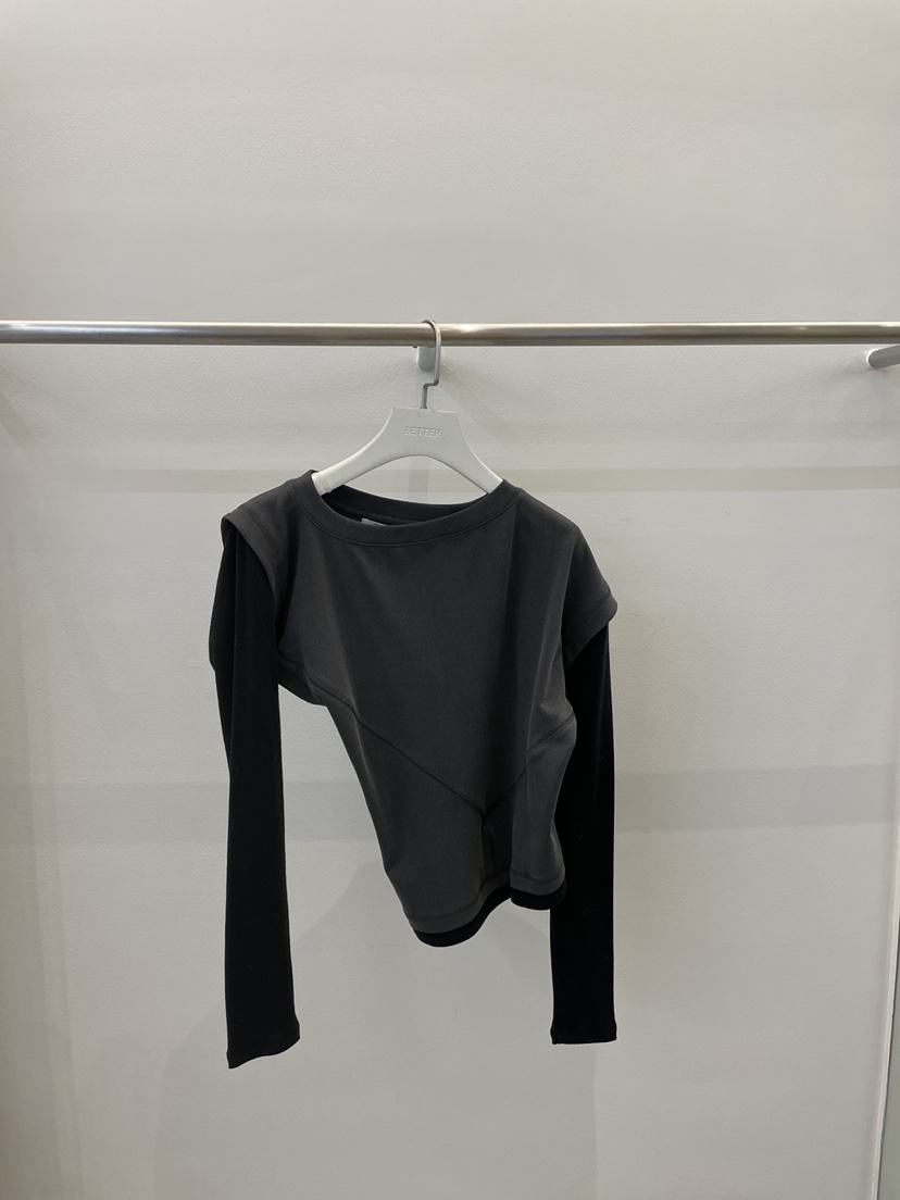 BETTER東大門㊣實拍女士新品25秋冬真品推薦時尚長袖T恤假兩件BETTER長袖T恤圖色2