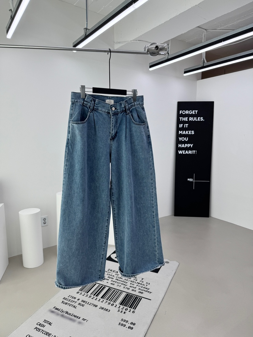 RED-A東大門㊣直郵女裝新品時尚人氣推薦熱賣真品牛仔褲褶裥RED-A牛仔褲圖色2